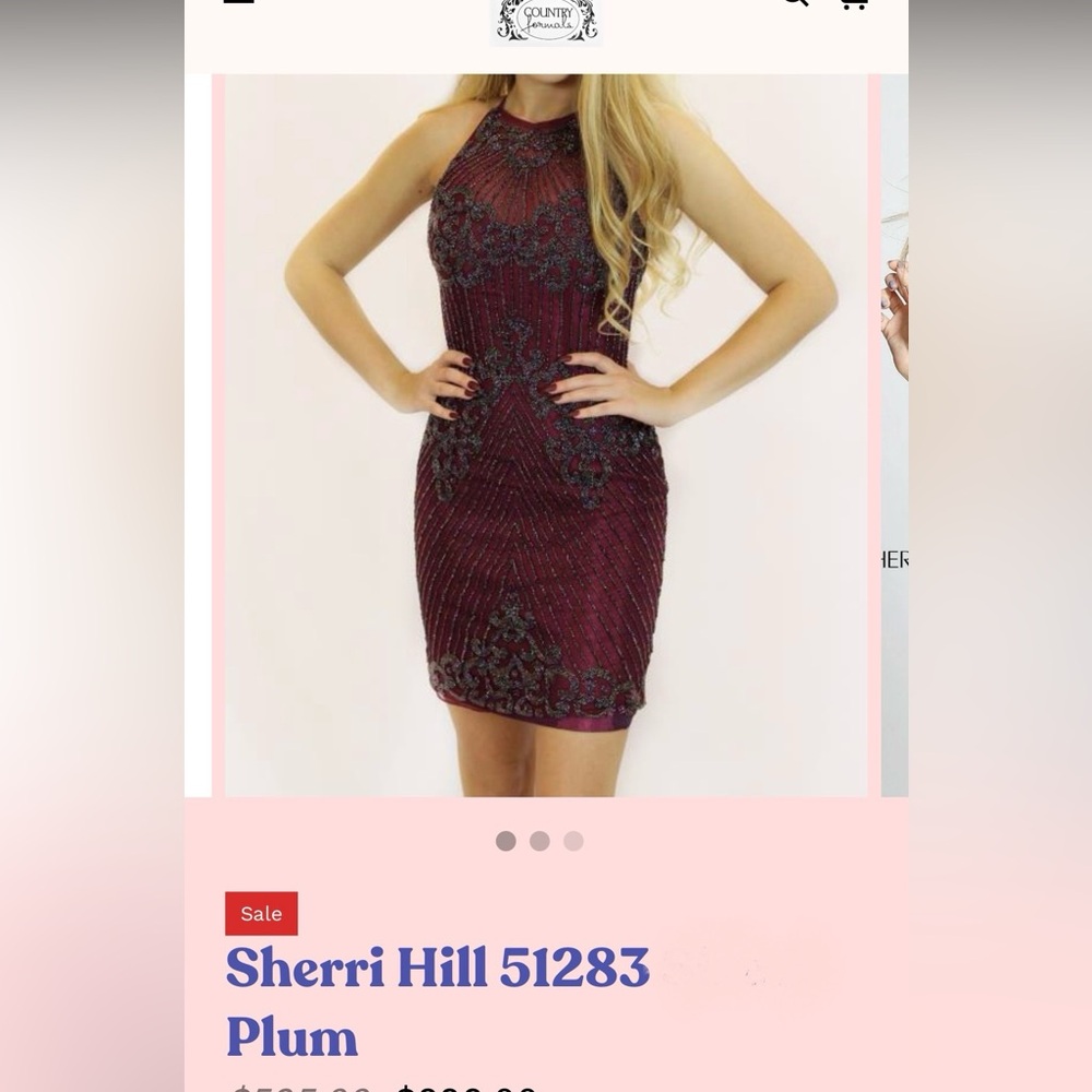 Sherri Hill Red and Black Halter Bodycon Mini Dress